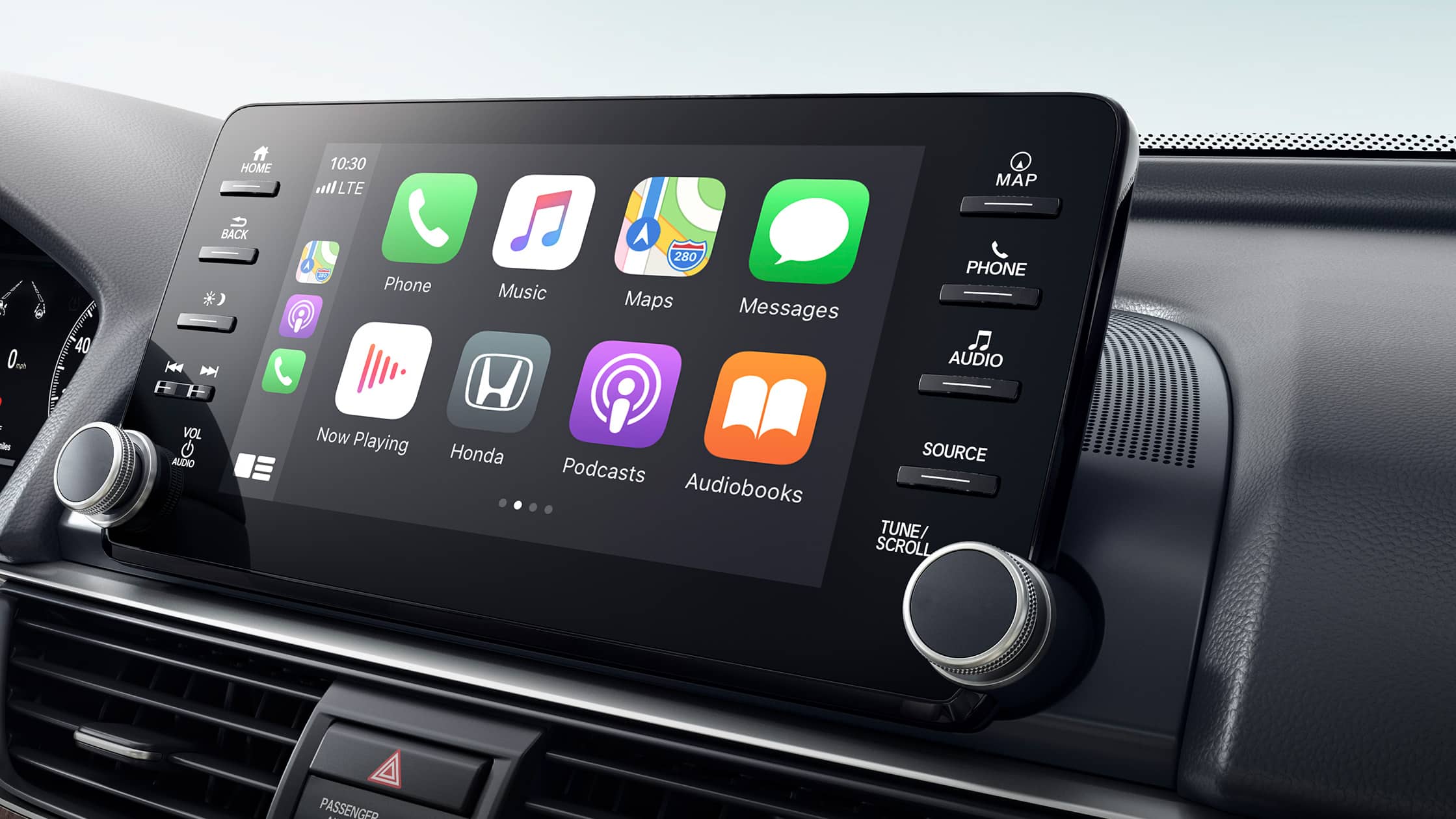 Wireless Apple CarPlay® integration shown on Display Audio touch-screen in the 2021 Honda Accord Touring 2.0T.